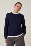 Luxe Pullover, INK NAVY CABLE - alternate image 1