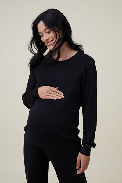 Maternity Friendly Urban Pullover, BLACK