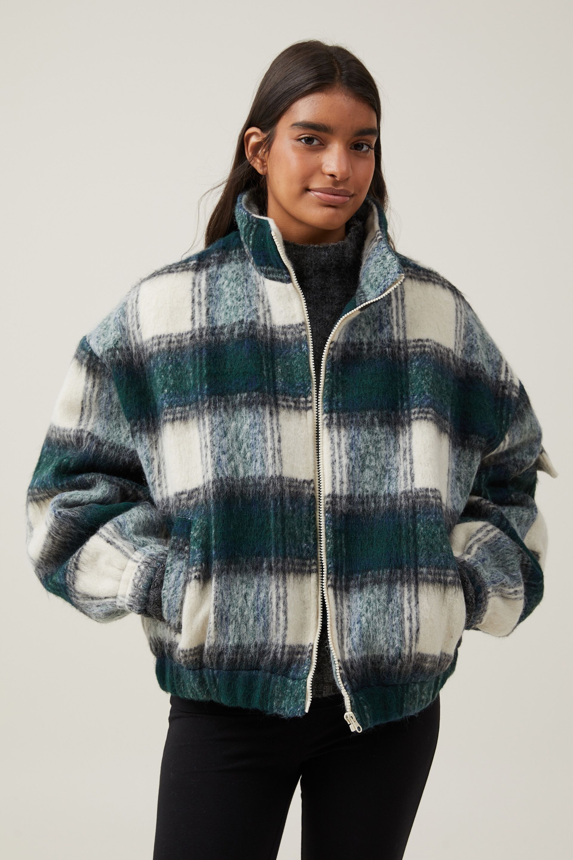 Cotton On Women's Plaid Jacket | CoolSprings Galleria