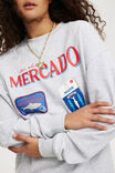 Classic Graphic Crew Sweatshirt, MERCADO/ SOFT GREY MARLE - alternate image 4