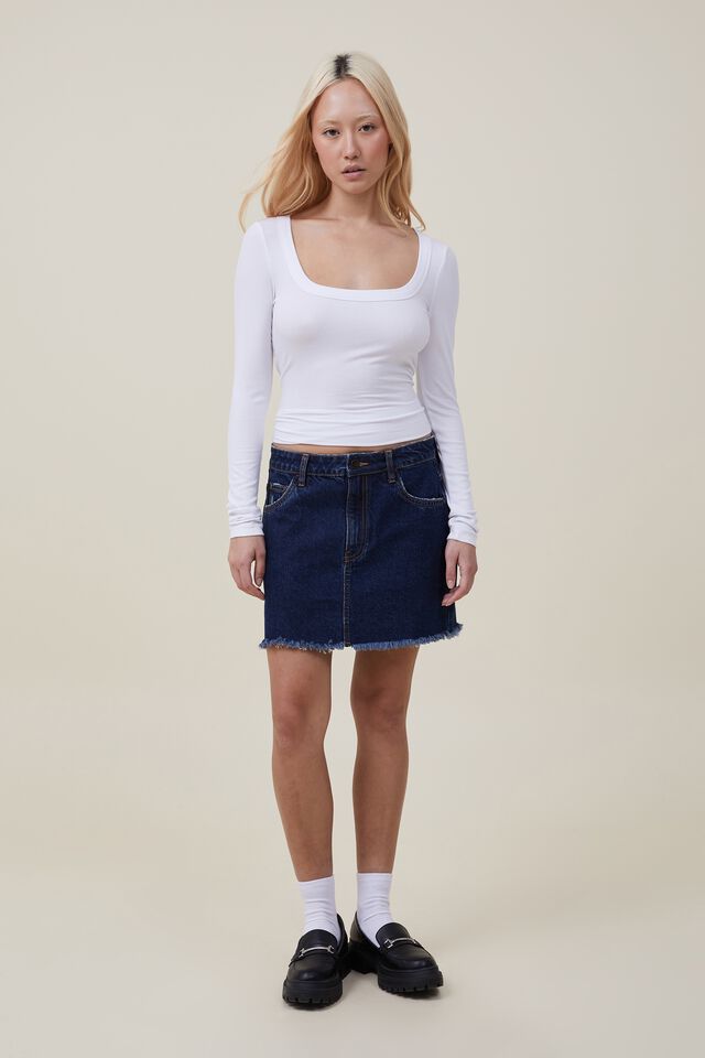 Staple Rib Scoop Neck Short Sleeve Top by Cotton On Online, THE ICONIC