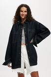 Oversized Denim Shirt, INDIGO - example image 1