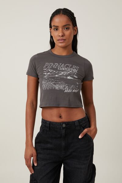 Crop Fit Graphic Tee, PINNACLES NATIONAL PARK/GRAPHITE