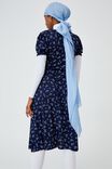 Elina Short Sleeve Midi Dress, RIDDLE DITSY MEDIEVAL BLUE