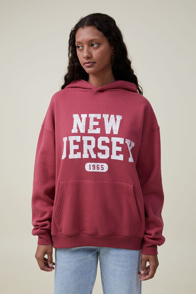Classic Graphic Hoodie, NEW JERSEY/ DUSTY RED
