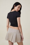 Micro Mini Pleated Skirt, WASHED BEIGE - alternate image 3