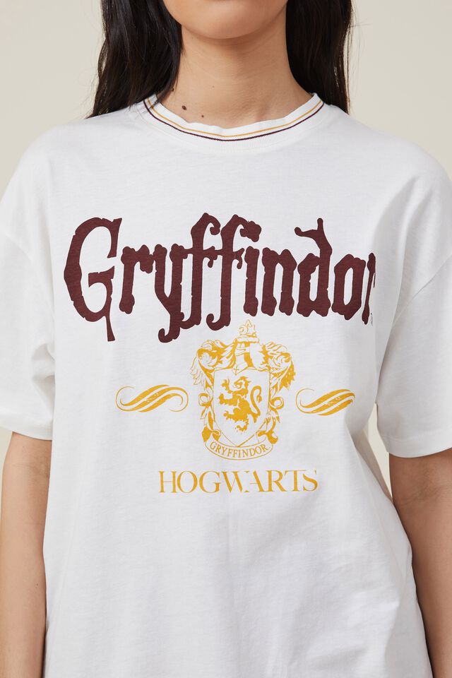 The Oversized Graphic License Tee, LCN WB HARRY POTTER GRYFFINDOR/VINTAGE WHITE