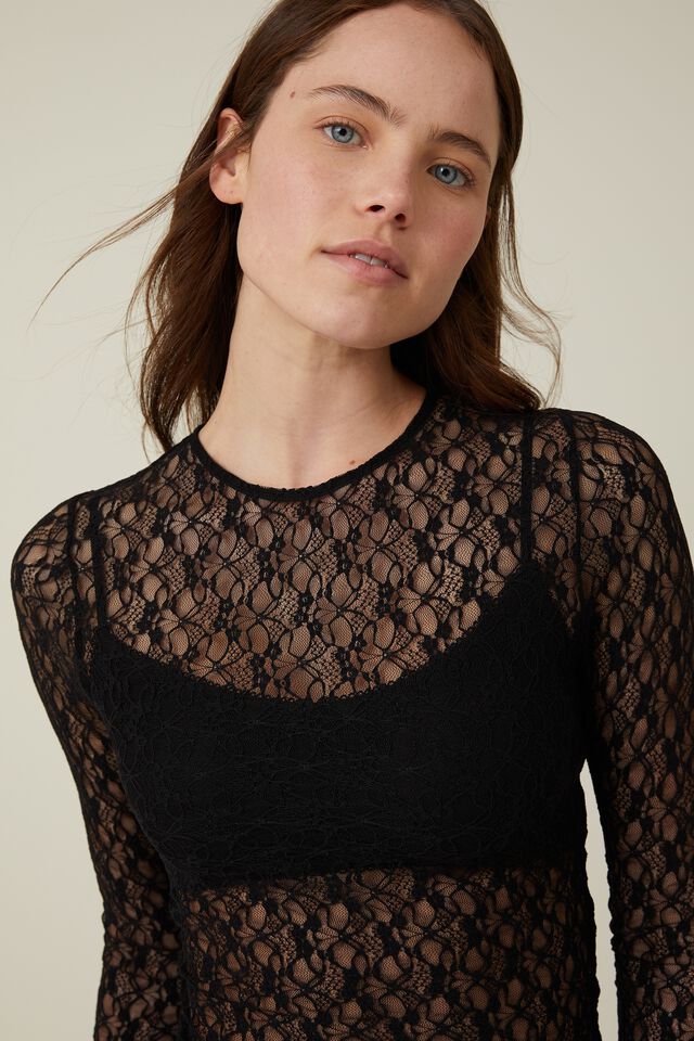 Zoey Lace Long Sleeve Top