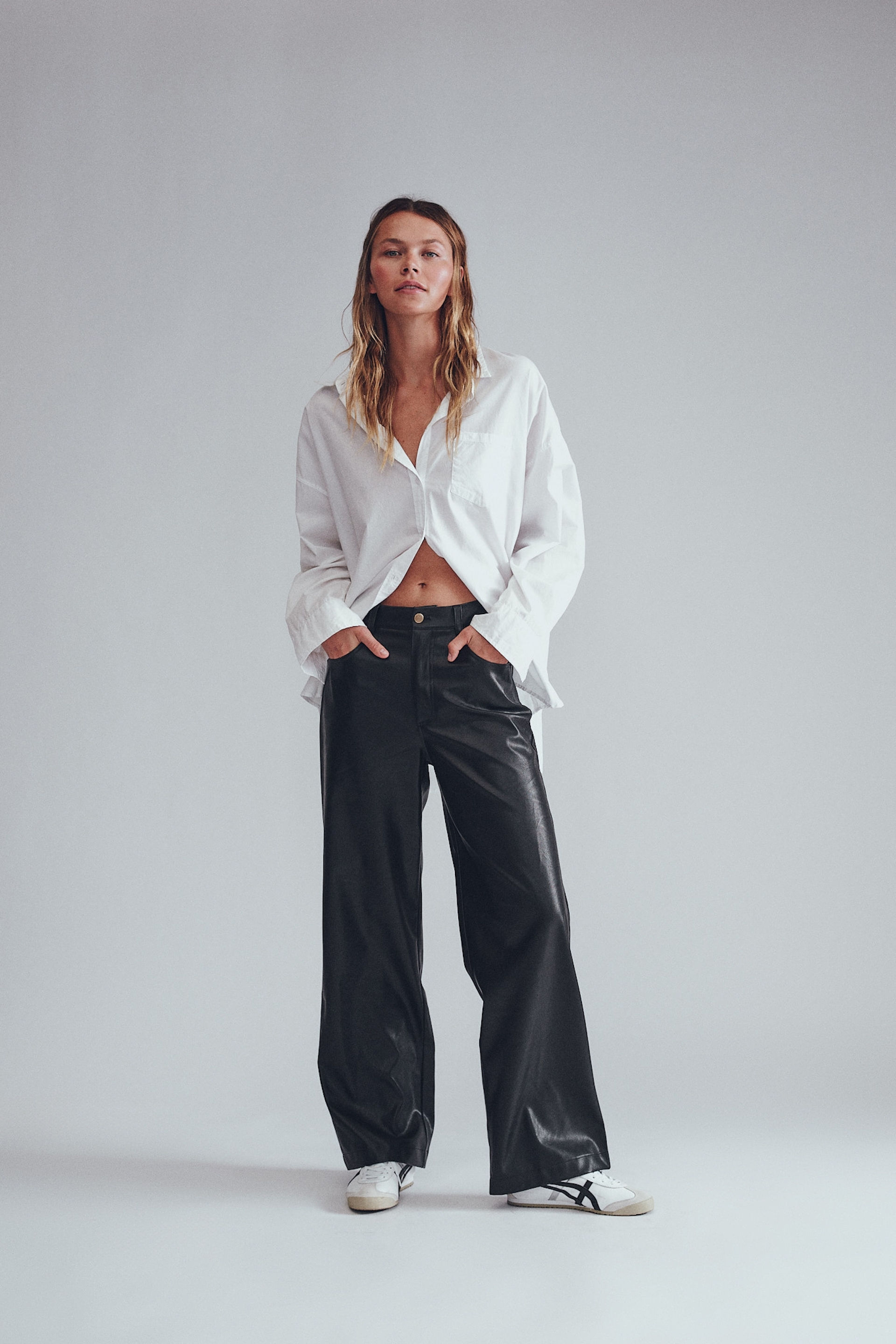 15 Outfits With Leather Wide Leg Pants  Styleoholic
