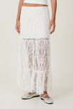 Lace Tiered Maxi Skirt, WHITE - alternate image 4