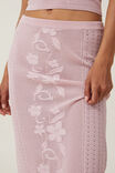Pressed Flower Sheer Knit Maxi Skirt, ASH ROSE - alternate image 3