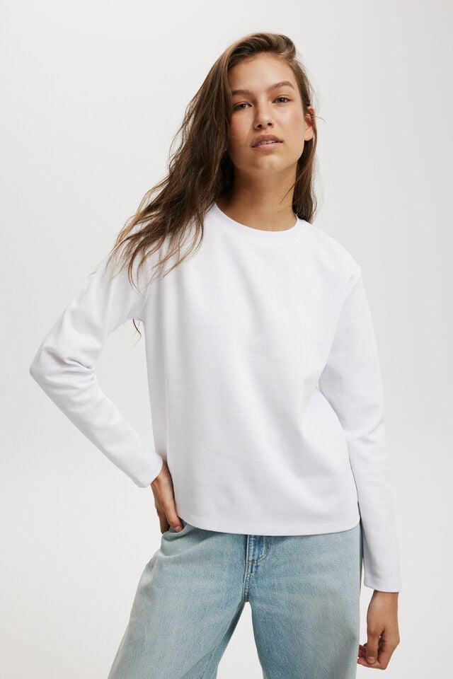 Hyper Weave Long Sleeve, WHITE