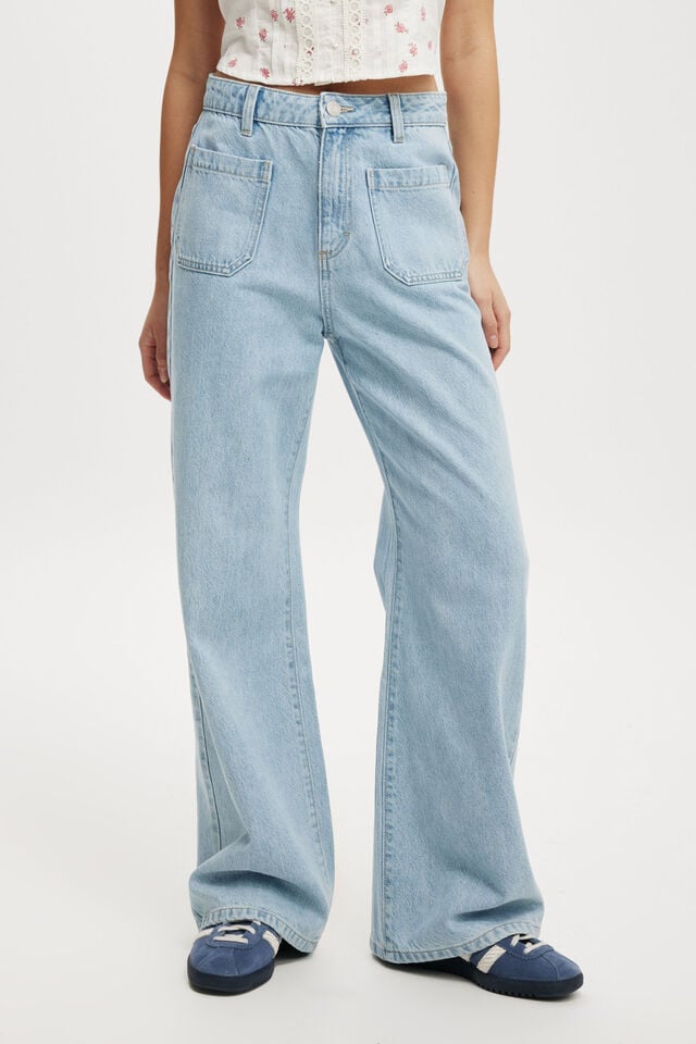 Wide Jean Asia Fit, AIR BLUE POCKETS
