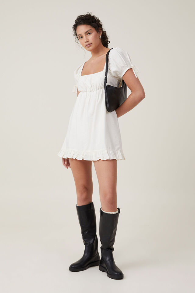 Alyssa Crinkle Mini Dress, COCONUT