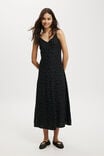 Haven V Neck Maxi Dress, POLKA DOT BLACK - alternate image 1