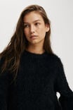 Faux Hair Rib Sweater, BLACK - alternate image 4