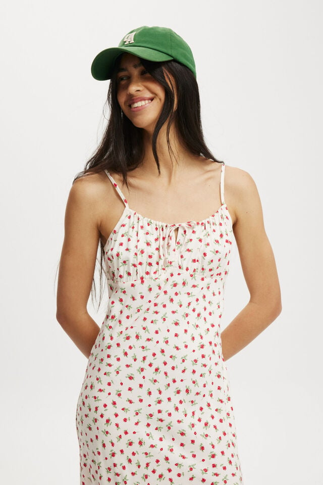 Skylar Ditsy Midi Dress, ELIOT ROSE COCONUT