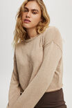 Roll Over Boat Neck Pullover, MID TAUPE - alternate image 2