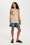 Double Knit Fold Over Bandeau, MID TAUPE - alternate image 2