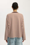 Boxy Long Sleeve Top, SOPHIE STRIPE BABYDOLL/WALNUT - example image 3