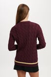 Varsity Cardigan, CHERRY VARNISH/WHITE MARIGOLD TIPPING - alternate image 3