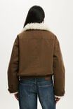 Quinn Fur Lined Jacket, WASHED OLIVE - example image 3