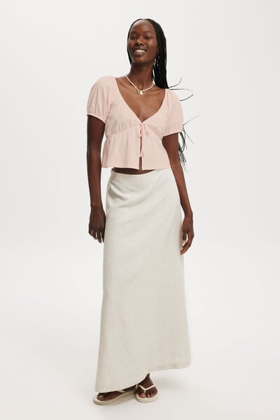 Haven Maxi A-Line Skirt, NATURAL