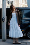 Aria Corset Detail Maxi Dress, WHITE - example image 1