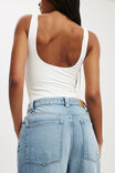 Cleo Scoop Neck Low Back Bodysuit, VINTAGE WHITE - alternate image 4