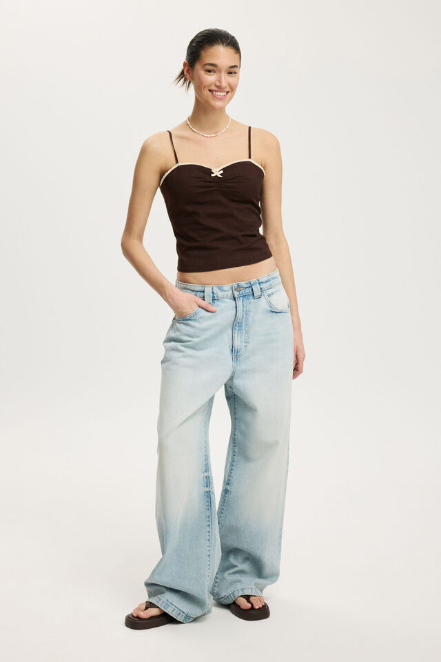 Bow Cotton Cami, DARK OAK