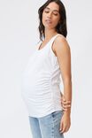 Maternity Everyday Gathered Side Tank, SILVER MARLE