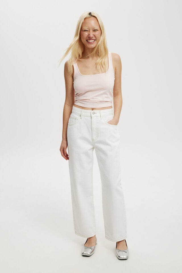 Straight Crop Jean, VINTAGE WHITE