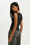 Camiseta - Ricki Trim Short Sleeve, BLACK - vista de exemplo 3