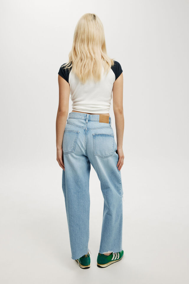 Straight Crop Jean, CLOUD BLUE RIP