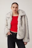 Mimi Faux Fur Jacket, TIPPED CREAM - alternate image 1