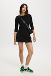 Bella 3/4 Sleeve Mini Dress, BLACK - alternate image 2