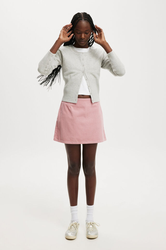 Cord Mini Skirt, VINTAGE ROSE
