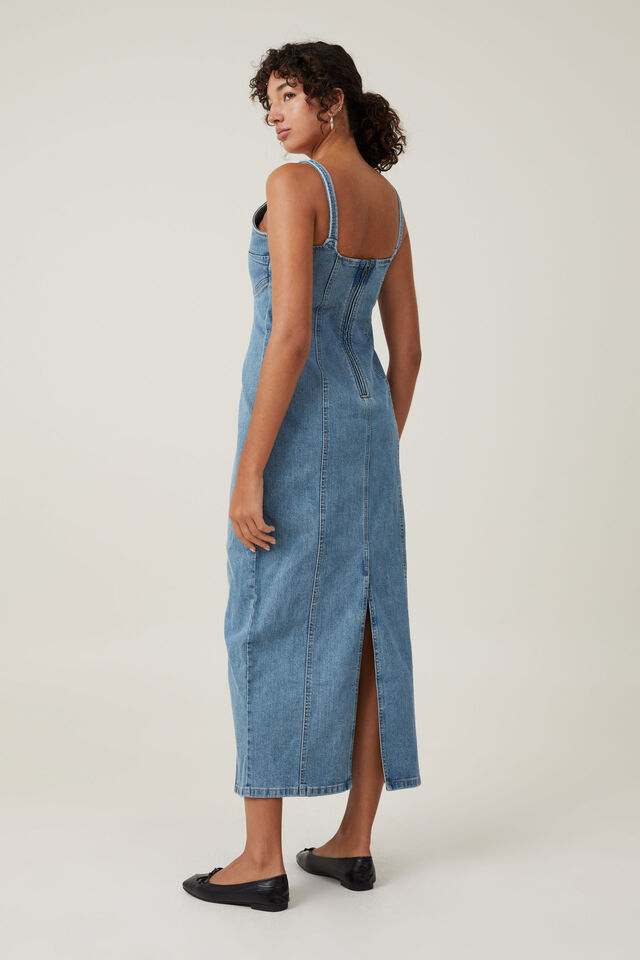Sloan Denim Maxi Dress, JEWEL BLUE