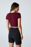 Micro Baby Crop Tee, RICH BERRY