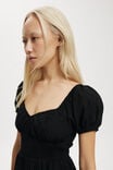 Samira Puff Sleeve Mini Dress, BLACK PAISLEY - alternate image 4