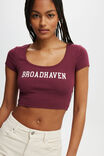 Scoop Neck Rib Graphic Tee, BROADHAVEN/ CHERRY VARNISH - alternate image 4