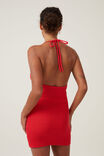 Knit Halter Mini Dress, FIERY RED - alternate image 3