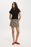 Sienna Linen Cotton Mini Skirt, LEOPARD - alternate image 2