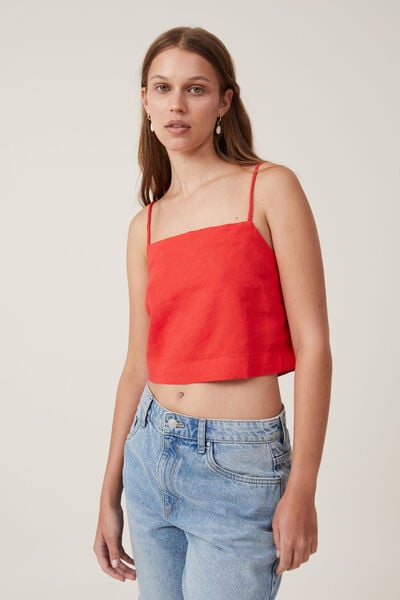 Haven Tie Back Cami, SUMMER RED