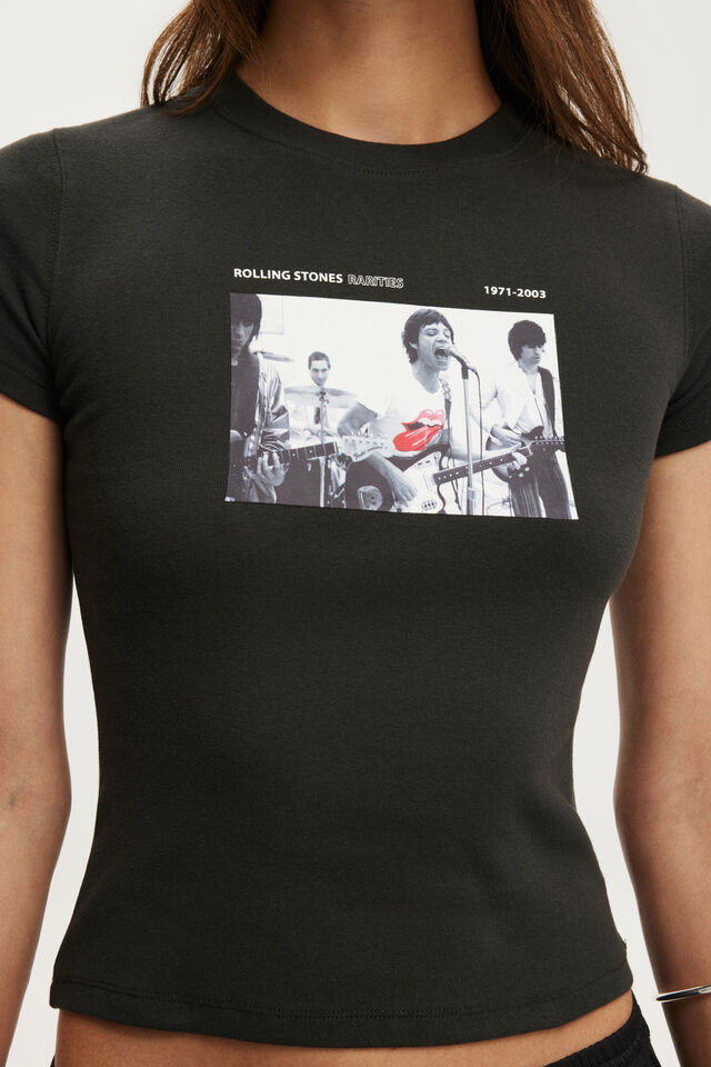 Harvard Tiny Graphic Tee, LCN BRA ROLLING STONES RARITIES / WASHED BLAC