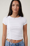Marli Rouched Front Short Sleeve Top, OFF WHITE - alternate image 4