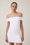 Off Shoulder Luxe Mini Dress, WHITE - alternate image 1