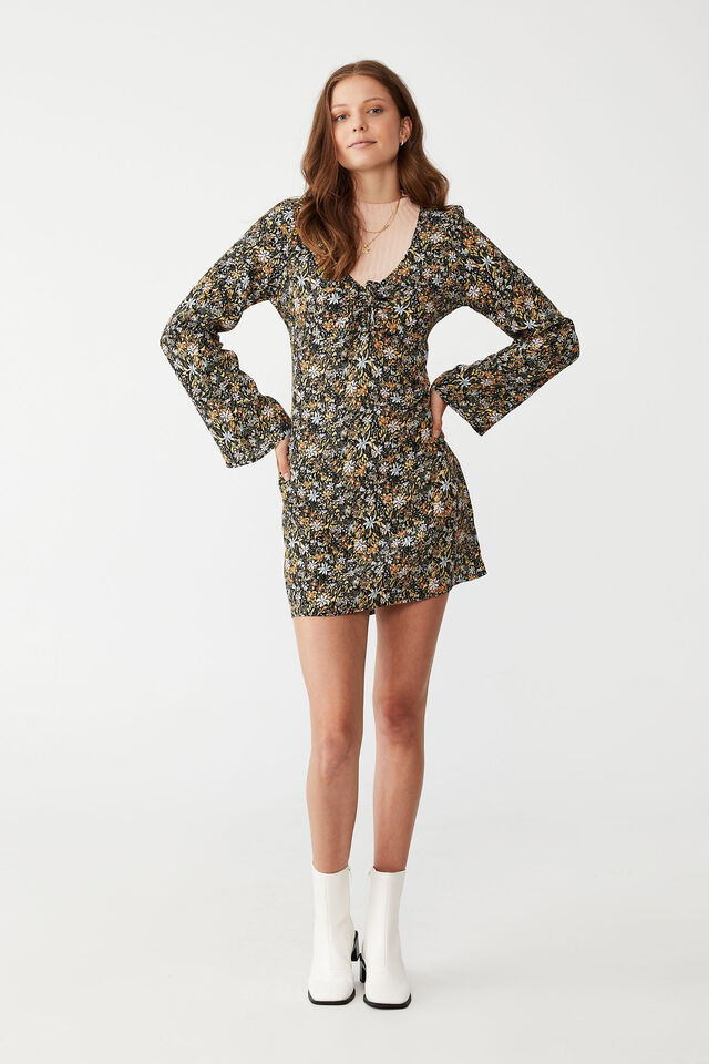 cottonon.com | Violet Long Sleeve Mini Dress