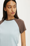 90S Baby Tee, ICED MARINE/DARK TRUFFLE RAGLAN - example image 4
