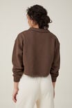 Moletom - Classic Fleece Collared Sweatshirt, ESPRESSO - vista alternativa 3